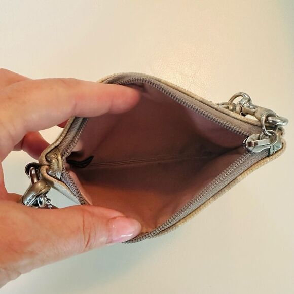 Coach cream canvas wristlet with leather trim. - Picture 8 of 8